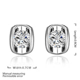 Rose Gold Platinum Plated Earrings AAA Zirconia Push Back .28" L258