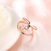 Rose Gold Platinum Plated Fashion Ring Women Open Double Line B151