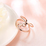 Rose Gold Platinum Plated Fashion Ring Women Open Double Line B151