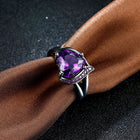 Gold Plated Black Gunmetal P Fashion Ring Red AAA Zirconia Women Heart B314
