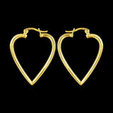 Rose Gold Plated Earrings Hoop Hinged Hoop Hearts 1" L270