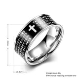 Stainless Steel Fashion Ring Black Women Cross Prayer B457