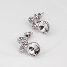 Rose Gold Platinum Plated Earrings Stud AAA Zirconia Push Back .4" L296