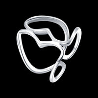 Rose Gold Platinum Plated Fashion Ring Women Open Double Line B171