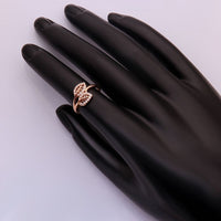 Rose Gold Plated Fashion  Ring AAA Zirconia Women Leaves B243