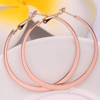 White Yellow Rose Gold Plated French Back Hoop Earrings L134