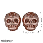 Rose Gold Platinum Plated Earrings Stud Push Back Skull .56" L316