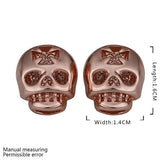 Rose Gold Platinum Plated Earrings Stud Push Back Skull .56" L316