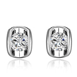 Rose Gold Platinum Plated Earrings AAA Zirconia Push Back .28" L258