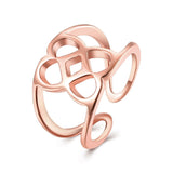 Rose Gold Platinum Plated Fashion Ring Women Open Double Line B476