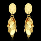 Rose Gold Plated  Earrings Drop Dangle Push Back .52" L264