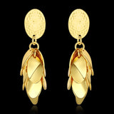Rose Gold Plated  Earrings Drop Dangle Push Back .52" L264