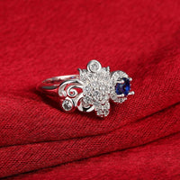 Sterling Silver Plated Fashion Ring Red AAA Zirconia Women B413