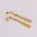 White /Rose Gold Platinum Plated Earrings AAA Zirconia Push Back  .2" L273