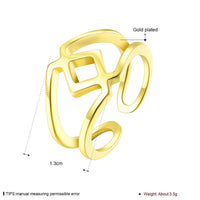 Rose Gold Platinum Plated Fashion Ring Women Open Double Line B475