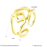 Rose Gold Platinum Plated Fashion Ring Women Open Double Line B475