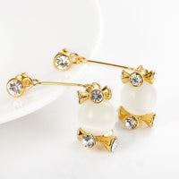 Rose Gold Plated Earrings Drop Dangle AAA Zirconia Push Back .56" L266