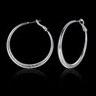 Rose Gold Platinum Plated  Earrings Hoop French Clip  1.64" L238