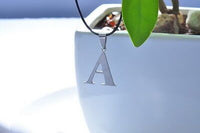 Stainless Steel Leather Necklace Pendant Lover Letter Initial Alphabet