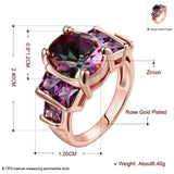 Rose Gold Plated Fashion Ring Purple AAA Zirconia Women B250