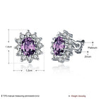 Platinum Plated Colors  Earrings Stud AAA Cubic Zirconia Push Back .48" L246