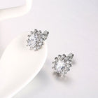 Platinum Plated Colors  Earrings Stud AAA Cubic Zirconia Push Back .48" L246