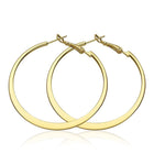 Hoop White Yellow Rose Gold Plated French Back Hoop Earrings L134