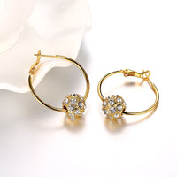 Rose Gold Platinum Plated  Earrings Drop Dangle AAA Zirconia French Clip.4" L242