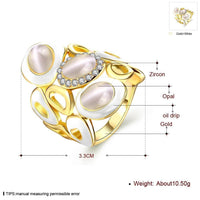 Rose Gold Platinum Plated Cocktail Ring AAA Zirconia Women B296