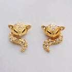 Rose Gold Platinum Plated Earrings AAA Zirconia Push Back Sugar Glider .52" L289