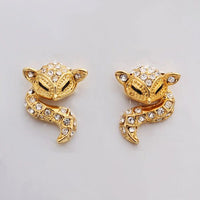 Rose Gold Platinum Plated Earrings AAA Zirconia Push Back Sugar Glider .52" L289