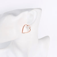 Rose Gold Plated Earrings Hoop Hinged Hoop Hearts 1" L270