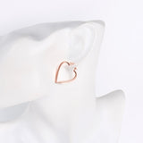 Rose Gold Plated Earrings Hoop Hinged Hoop Hearts 1" L270