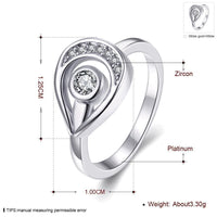 Rose Gold Platinum Plated Fashion Ring AAA Zirconia Women B256