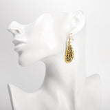 Rose Gold Plated Earrings Drop Dangle Fish Hook Leaf 52" L265