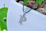 Stainless Steel Leather Necklace Pendant Lover Letter Initial Alphabet