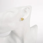 Rose Gold Plated Earrings Stud AAA Zirconia Push Back Hearts .44" L269