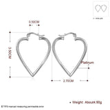 Rose Gold Plated Earrings Hoop Hinged Hoop Hearts 1" L270