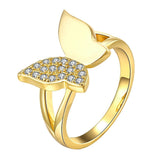 Rose Gold Plated Fashion Ring AAA Zirconia Women Butterfly B247